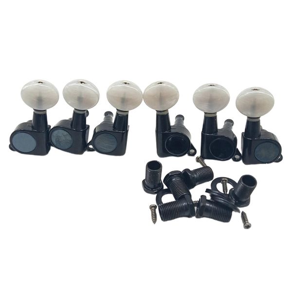 

3r3l fully closed guitar tuners machine heads tuning pegs keys set for electric or acoustic guitar, black