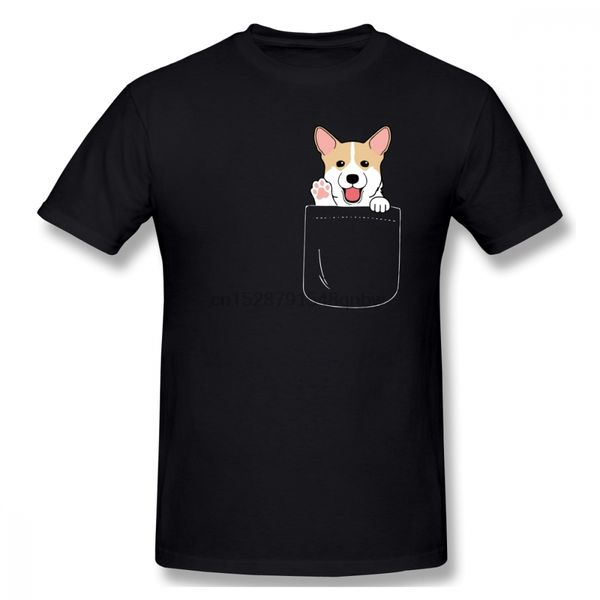 

corgi in pocket men t shirt hiphop funko pop plus size cotton crewneck short sleeve mens shirt sport hooded sweatshirt hoodie