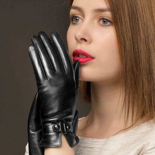 

женщины из натуральной кожи перчатки женские зимнее теплое plus velvet утолщенные рукавицы женщины повседневная мода hand muff h3221 201021, Blue;gray