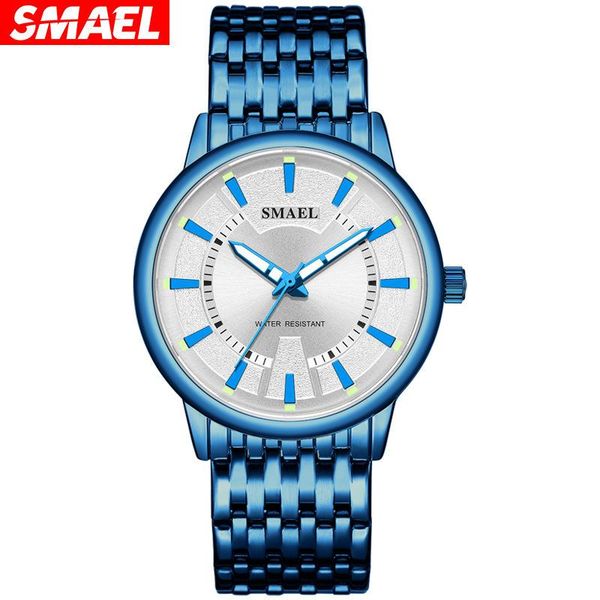 

smael smael personalized simple men's watch fashion luminous waterproof quartz watch stainless steel band men's watch, Slivery;brown