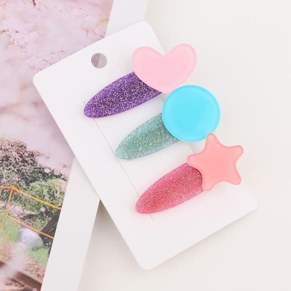 

3pcs glitter hair clip for children kids baby girls hair pins clamp women hairpins barrette hair tools styling accessories bbyrzp, Black;brown