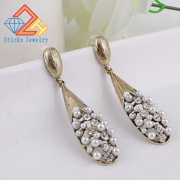 

dangle & chandelier charm earrings limited edition fashion alloy plant water droplets pearl ear pendants bohemia, Silver