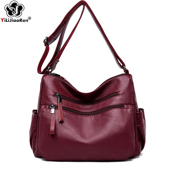 

hbp luxury designer leather shoulder handbag double zipper casual messenger bags large crossbody bags for women sac a main clutch