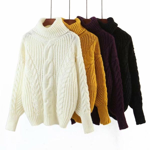 

2020 autumn new women's sweater solid long sleeves turtleneck sweater female fashion casual women clothes, White;black