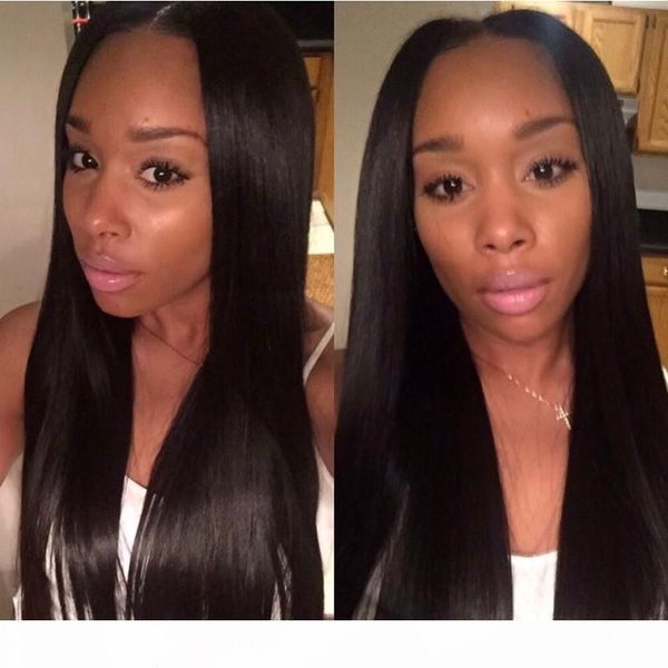 

full lace human hair wigs straight peruvian virgin hair lace front human hair wigs for black women 7a lace front wigs, Black;brown