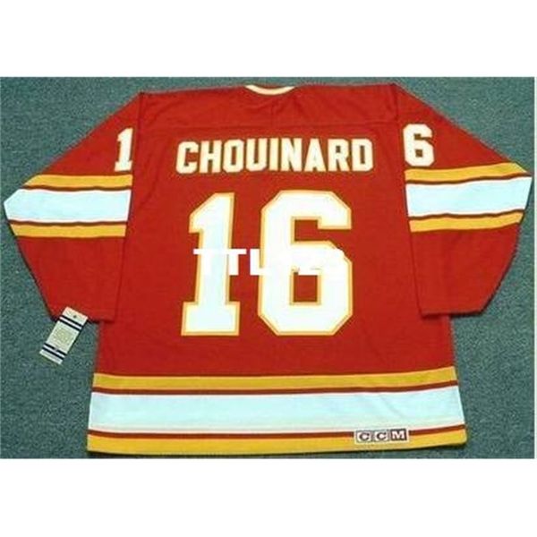 

740s #16 guy chouinard atlanta flames 1978 ccm vintage retro away hockey jersey or custom any name or number retro jersey, Black