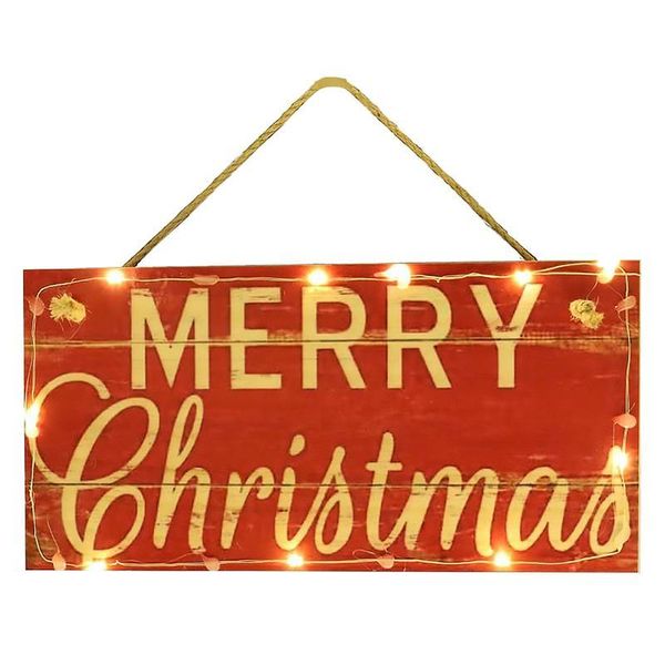 

luminous wooden merry christmas sign wooden door wall hanging ornament board
