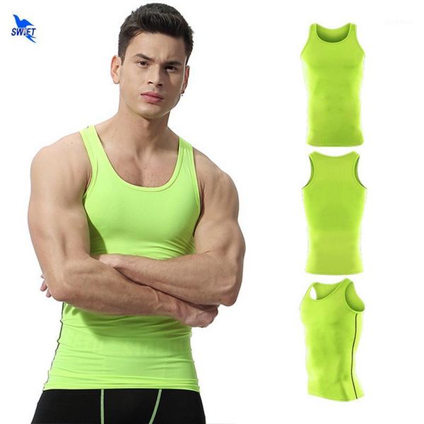 

running jerseys 2021 compression fitness tights tank quick dry sleeveless gym shirts summer cool mens vest sportswear clothing1, Black;blue