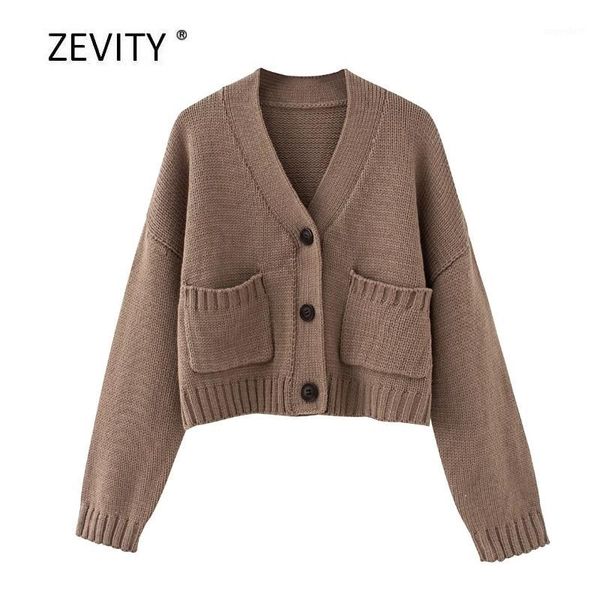 

2020 new women v neck breasted pocket short sweater lady basic knitted casual slim high street sweaters chic cardigan ct5091, White