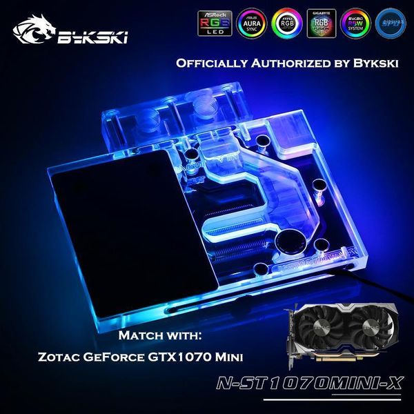 

bykski n-st1070timini-x gpu water block for zotac geforce gtx1070 mini graphics card radiator cooler rgb 12v 4pin 5v1