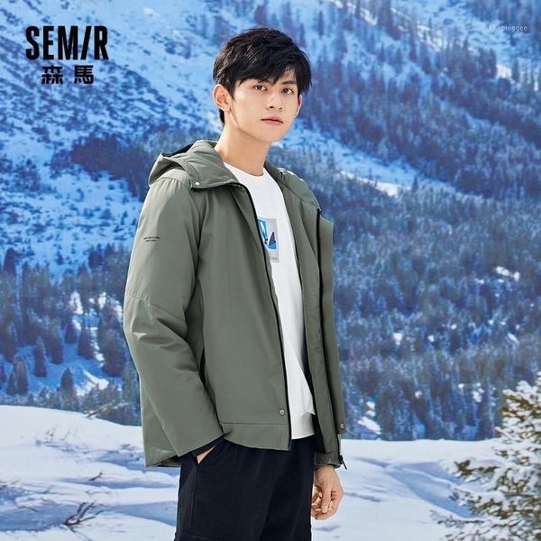 

men's down & parkas semir short jacket men 2021 winter coat man thin hooded loose trend and handsome male1, Black