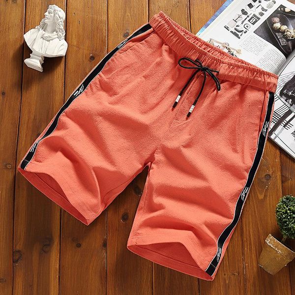 

men's shorts mens casual summer cotton straight black for men gym sport drawstring knee length korean style male, White;black