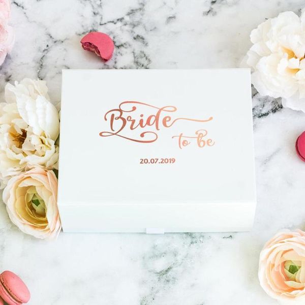

luxury rose gold bride to be groom gift box,custom real foil wedding thank you gift boxes,bridesmaid birthday proposal box