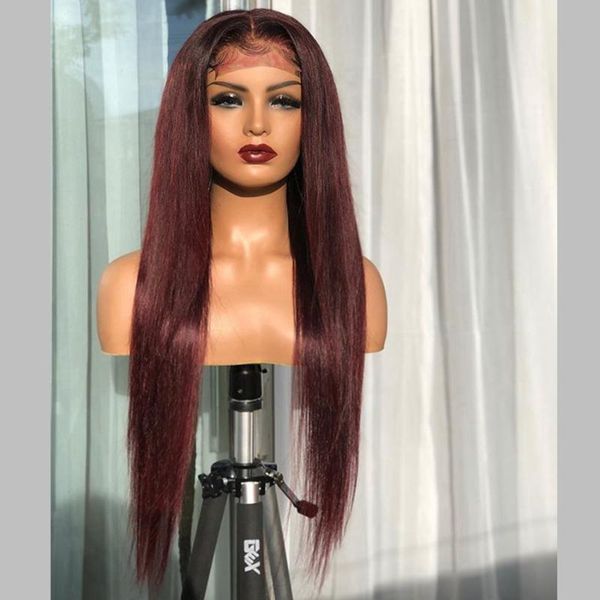 

lace wigs colored wine u part wig long silky straight middle 13x4/6 for black women with baby hair, Black;brown