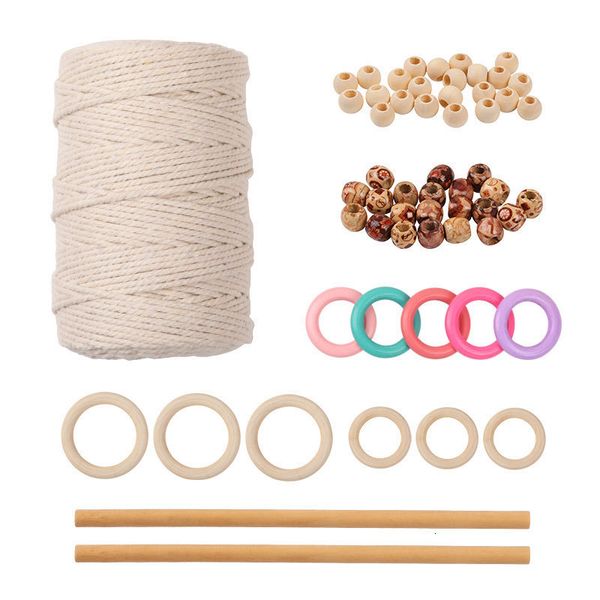 

hemuquan tapestry diy accessories cotton rope bead plant hook wood combination suit, Silver