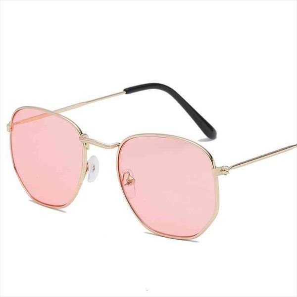 

samjune men hexagonal flat lenses aviation sunglasses brand designer vintage women pink mirror driving sun glasses, White;black