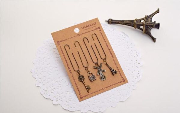 

new 4pcs/set cuteretro style paper clip bookmark / metal bookmarks qylmea dh_garden