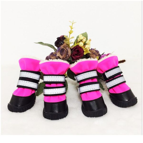

reflective 4pcs/set waterproof anti-slip pet shoes for small dogs cats chihuahua yorkie thick snow dog boo bbykoo