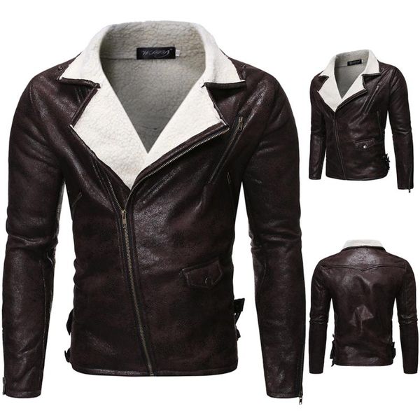 

men's fur & faux isurvivor 2021 european and american lambskin leather jacket coat long plush thick winter large size, Black