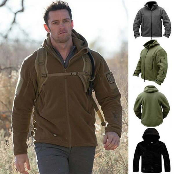 

zogaa 2019 brand new men fleece tactical jacket overcoat men outdoor polartec thermal windbreaker mens jackets coats1, Black;brown