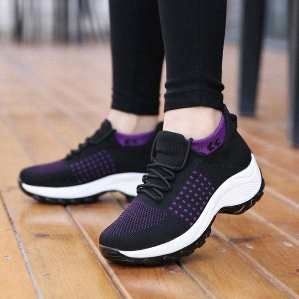 

2020 autumn women flat platform sneakers for women breathable mesh sneakers shoes spring ladies laces for sock sneakers #bl84