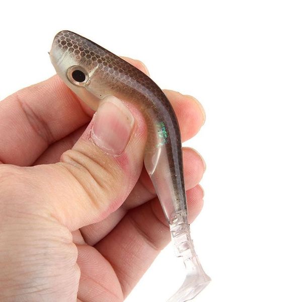 

2pcs/lot t tail soft lures foil embedded artificial bait rainbow fish 60mm 90mm soft baits fish type fishing lures rain qylhyz
