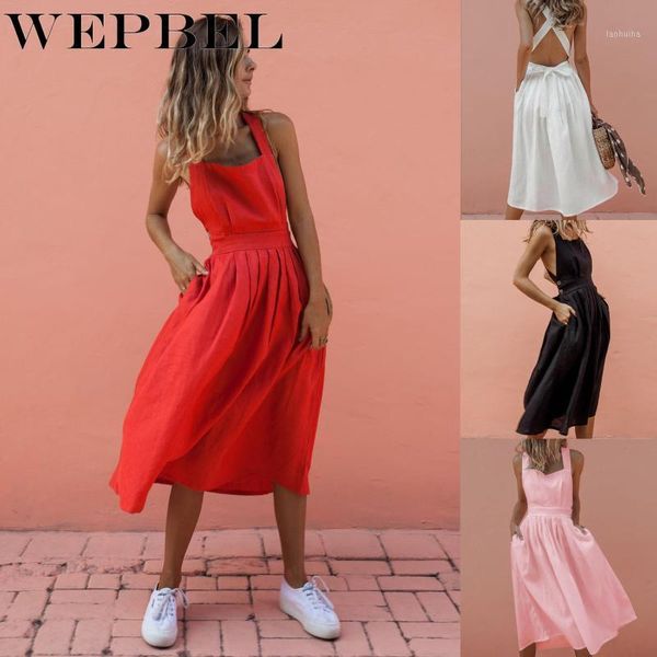 

wepbel women dress solid color suspender buttoned waist pleated dress loose casual clubwear streetwear plus size vestidos1, Black;gray