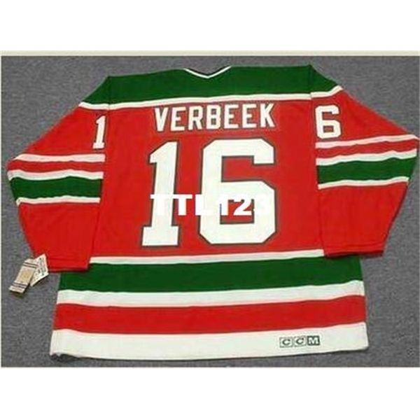 

men #16 pat verbeek new jersey devils 1988 ccm vintage hockey jersey or custom any name or number retro jersey, Black