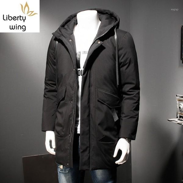 

men's down & parkas large size l-8xl men winter long thick warm jacket fashion casual hooded brand overcoat windbreaker1, Black