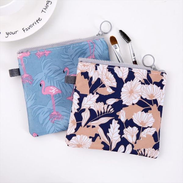 

new women cartoon flamingo cosmetic bag travel makeup case zipper make up bath organizer storage pouch toiletry wash beaut kit