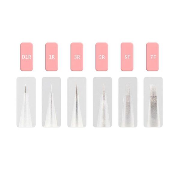 

10pcs 1r/d1r/3r/5r/5f/7f disposable tattoo permanent makeup needle tips for eyebrow lip cartridge needle apply to ch qyldyr