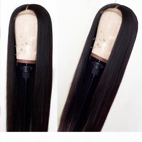 

silky straight lace front wig brazilian virgin human hair full lace wig pre plucked with baby hair 130% density bleached knots, Black;brown
