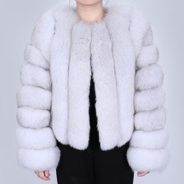 

2021 real new coat thick fox fur natural outerwear winter ladies streetwear 1 ym3u, Black