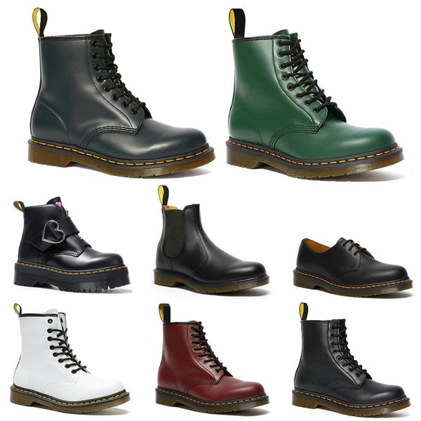 

mens womens boots vintage shoes black white cherry red green navy platform smooth leather lace boot winter 36-44
