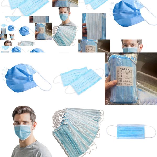 

mask face layer mouth masks cover ear-loop disposable 3-ply non-woven disposable dust mask brea pi4npi4n s7w8