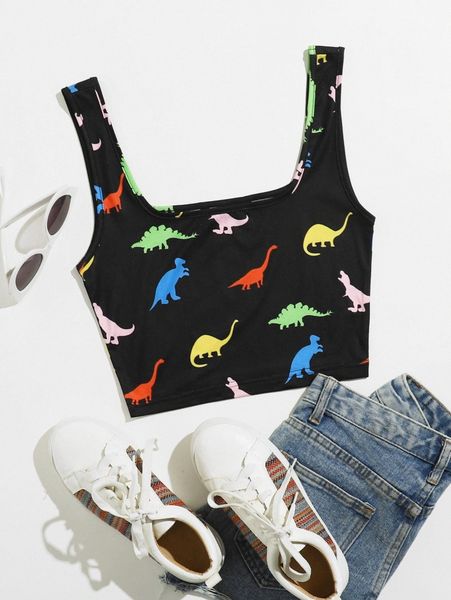 

dinosaur print tank 51tx#, White