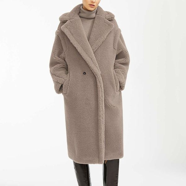 

furry coat fur from the fake long female pink fur coat of the vintage furry female winter stylish girlish sausage warm1, Black
