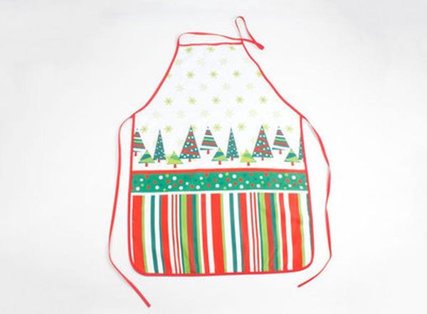 

women christmas decoration printed apron lady christmas costume cooking kitchen apron handmade polyester apron for xmas wmtclo