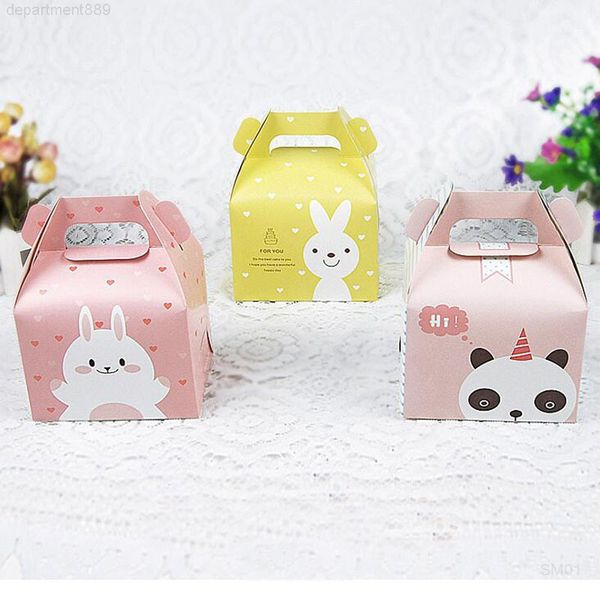 

cartoon rabbit handle single cupcake muffin packaging paper party gift boxes for wedding birthday cake box za5706