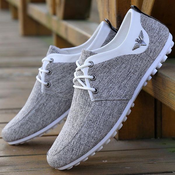 

2020 мужская обувь повседневная schoenen heren canvas schoenen voor mannen mode flats brand fashion zapatos de hombre rijden, Black