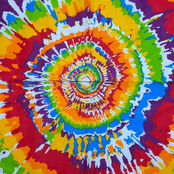 

женщины men boho tie-dye gradient gradient bandana head wrap rainbow красочные вихревые print square carrf hip hop street punk style wristba, Black