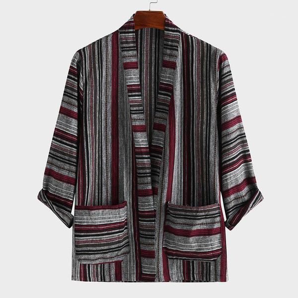 

kimono cardigan for men japanese streetwear yukata male ethnic style stripes shirt japanese kimonotraditional clothing1, White;black