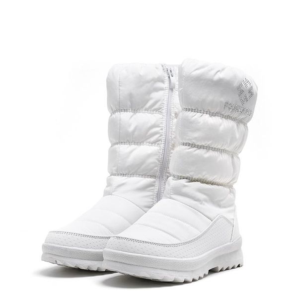 

fanyuan big size 36-41 new warm snow boots women zipper platform boots solid color waterproof mid calf thick fur winter, Black