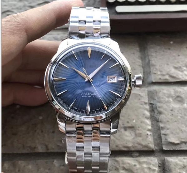 

2021 brand new aaa+ new men's automatic mechanical personality watch imported from japan, waterproof watch, brand steel band watch, Slivery;brown