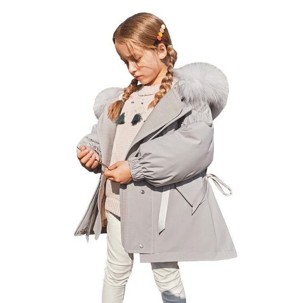 

girl's down coat new winter clothes big girl children's long thick coat winter girl girls jacket, Blue;gray