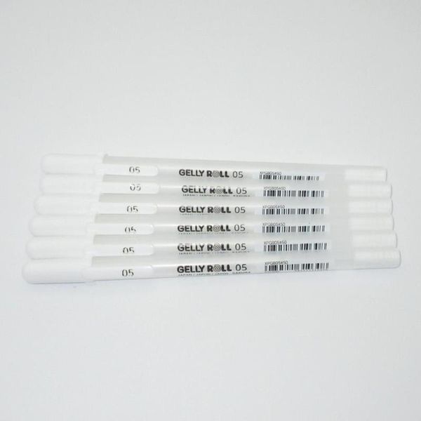 

sakura gelly roll gel pens 6 pieces white gold silver japan