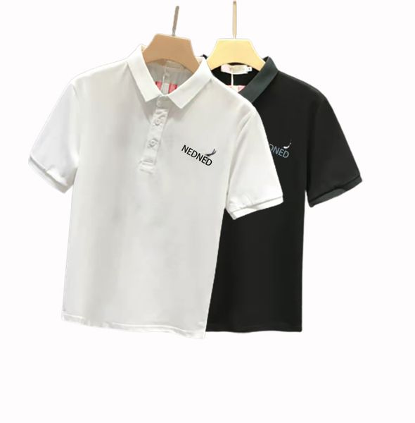 

2022 polo short-sleeved shirt summer new letter small lapel half-sleeved men's t-shirt, White;black