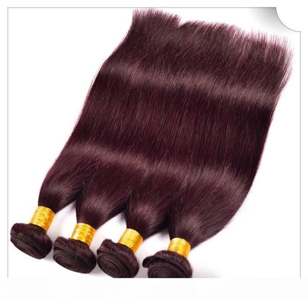 

grade 8a 50g piece 6pcs lot 300g peruvian brazilian malaysian 99j color virgin remy human hair weft, Black