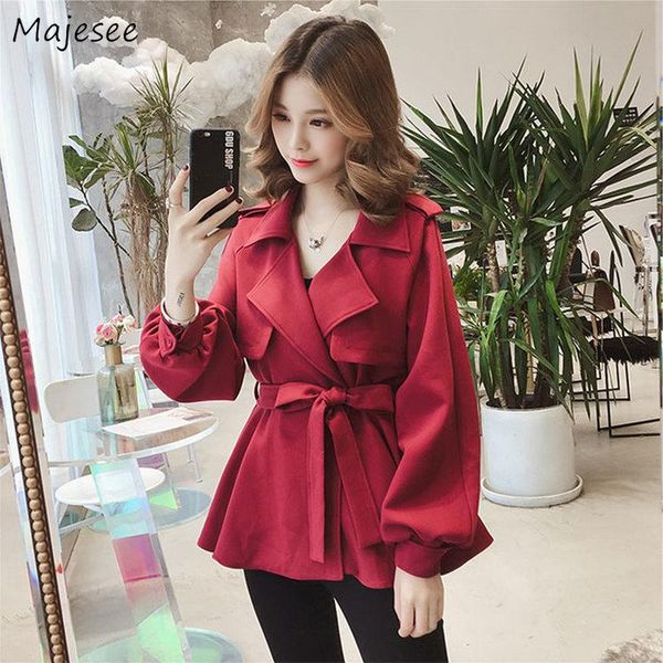 

women's trench coats long coat women clothes 2021 fashion womens windbreaker casual plus size solid all match with belt outwear soft, Tan;black