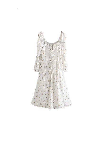 

2021 vintage french romantic little floral white off the shoulder of fairies dressed long calf-aged three-quarters chiffon dress 3aeq, Black;gray